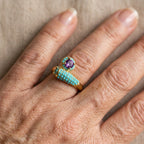 Turquoise Minimalist Gold-Tone Ring