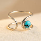 Adjustable Bohemian Turquoise Resin Inlay Ring
