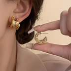 Gold-Tone Twisted Wire Huggie Earrings