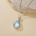 Vintage-Style White and Blue Crystal Drop Necklace