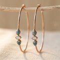 Handmade Boho Turquoise Stone Hoop Earrings