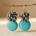 Mixed Gemstone Turquoise Drop Earrings
