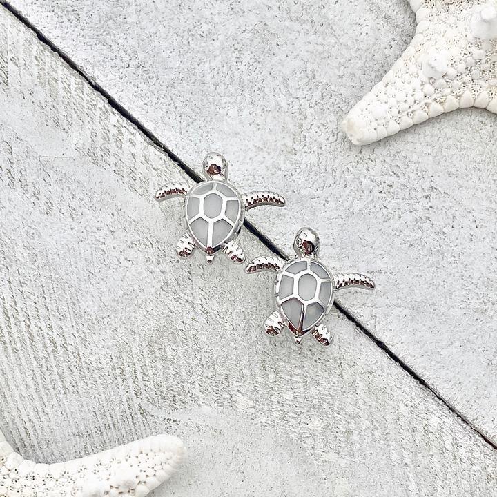 Zeeschildpadoorbellen met opaallook-steen