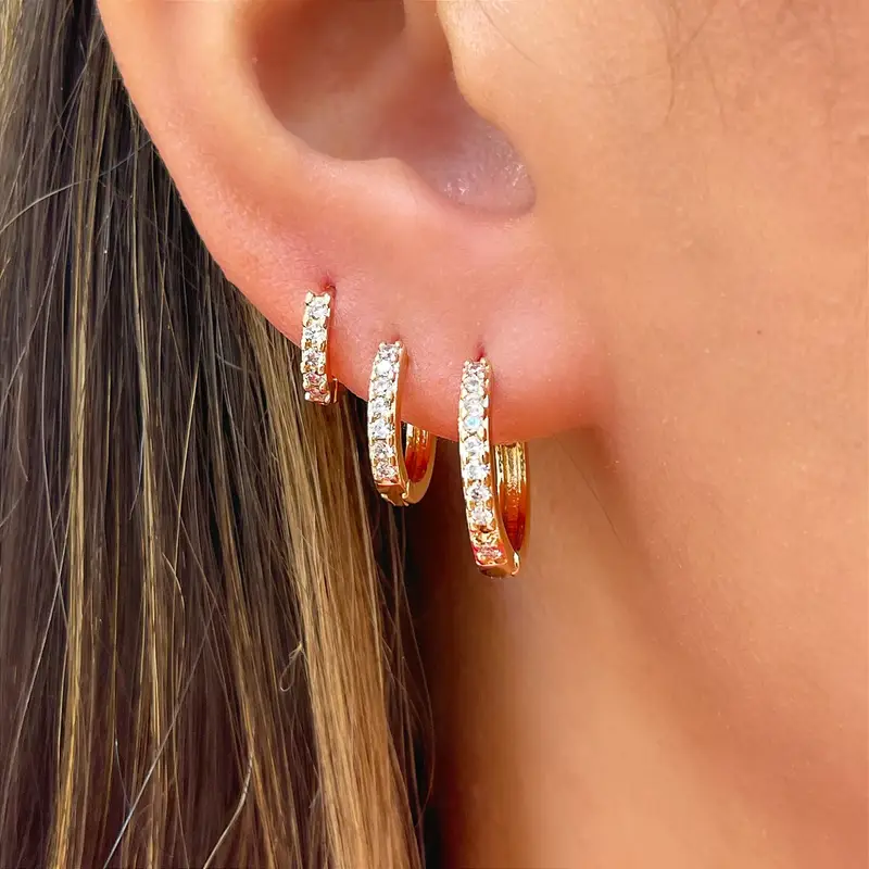 Pavé Mini Huggie Earrings