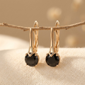Black Zirconia Clip-On Earrings