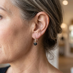 Black Zirconia Clip-On Earrings