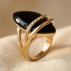 Black Marquise Onyx Cubic Zirconia Ring