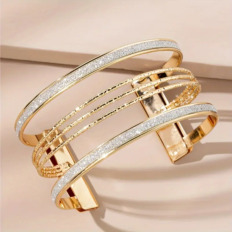 Wide Open Bangle with Sparkling Band