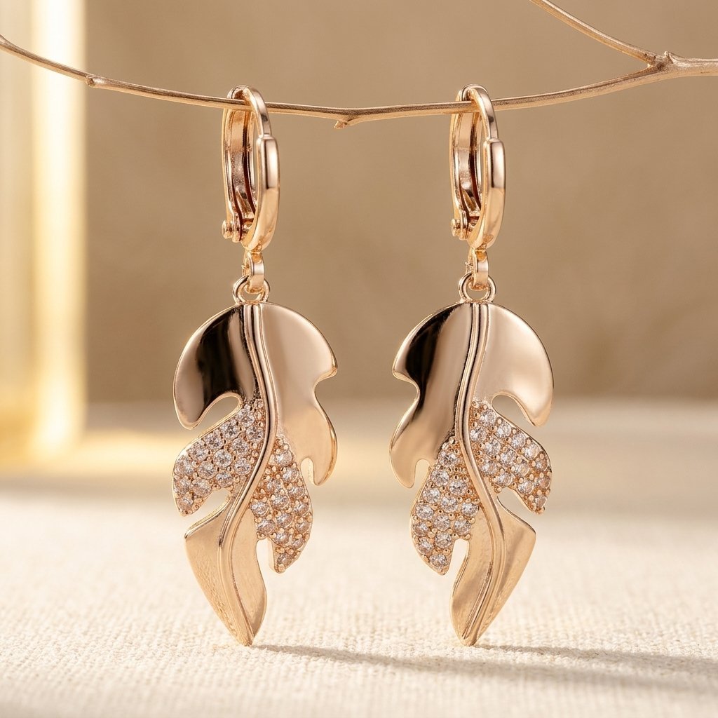 Vintage-Style Leaf Earrings