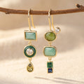 Asymmetric Gold-Tone Geometric Earrings