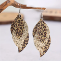 Brown Leaf Dangle Earrings