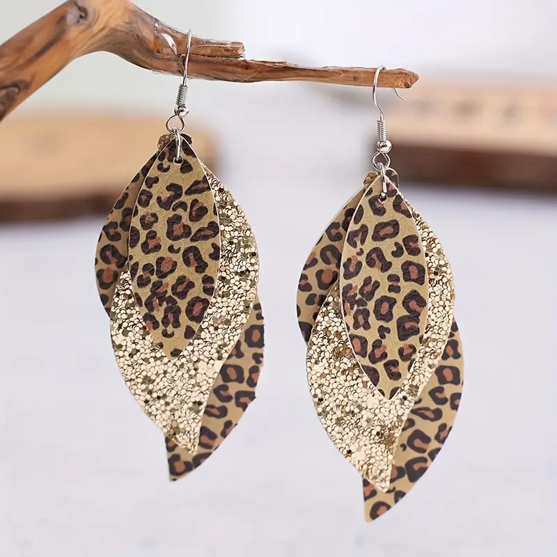 Brown Leaf Dangle Earrings