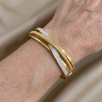 Vergulde bangle met strass