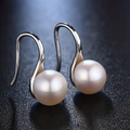 Silver-Tone Pearl Drop Earrings