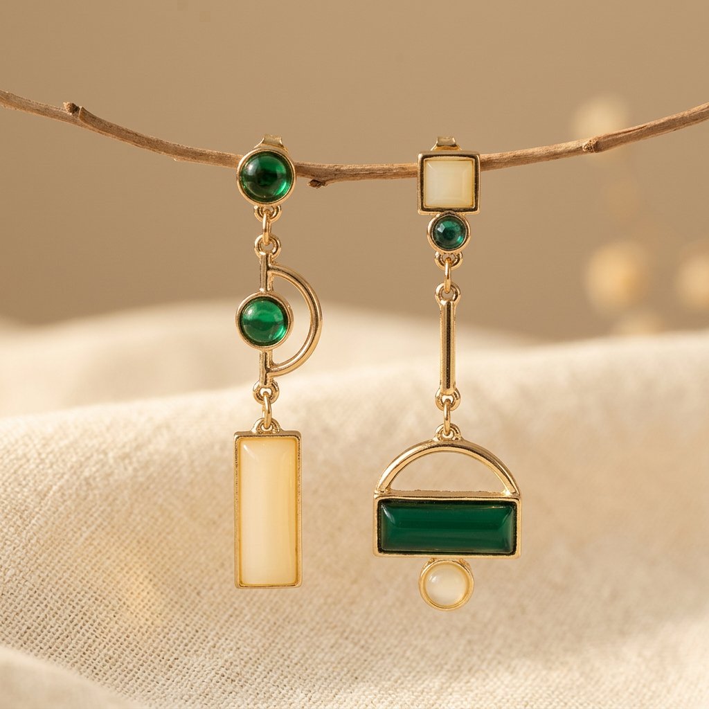 Asymmetric Geometric Earrings