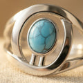 Minimalist Synthetic Turquoise Plated Ring