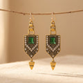 Green Zirconia Carved Earrings