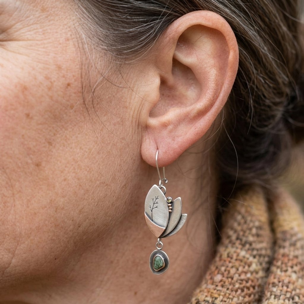 Boho onregelmatige geometrische turquoise oorbellen