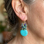 Mixed Gemstone Turquoise Drop Earrings