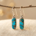 Vintage-Style Rectangular Turquoise Resin Earrings
