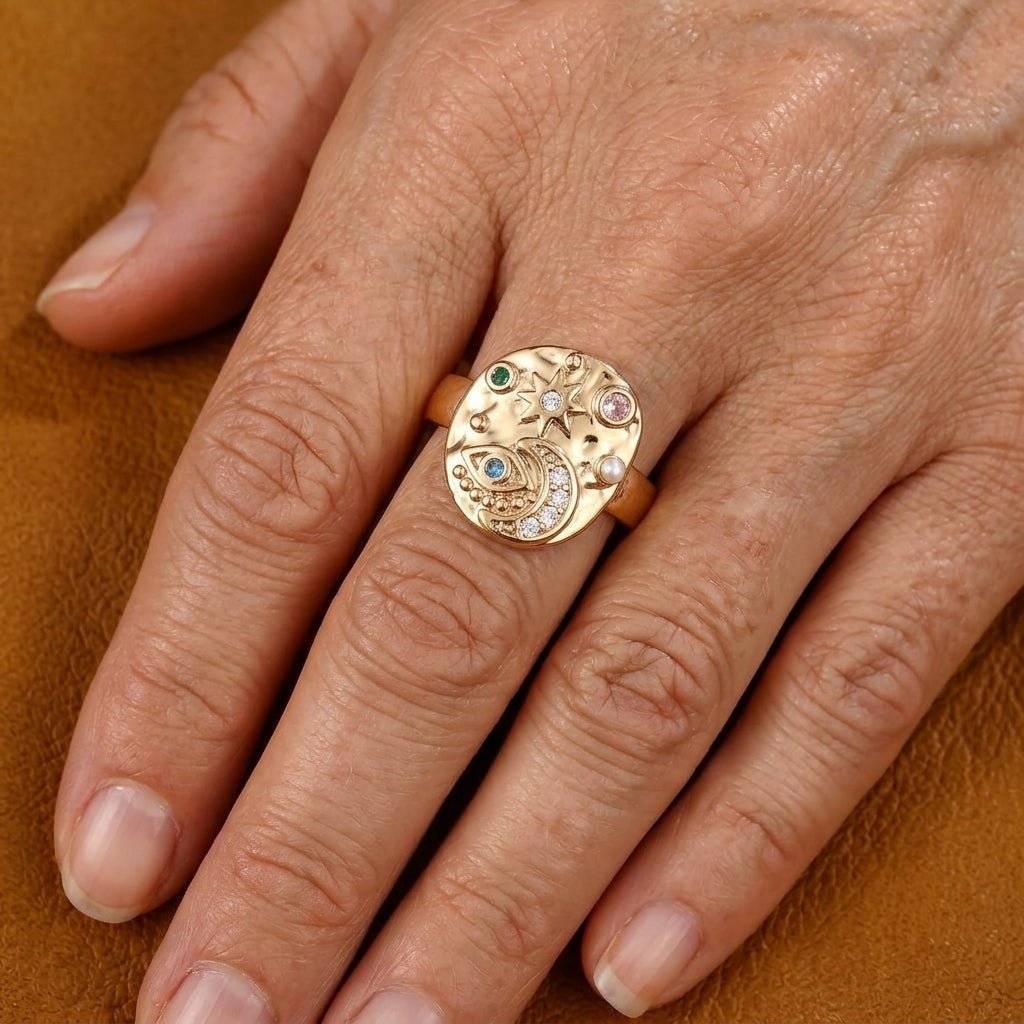 Vintage-Style Round Sun Ring