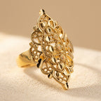 Hollow Leaf Pattern Ring
