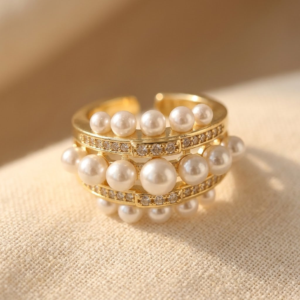 Bohemian Copper-Tone Cubic Zirconia Ring