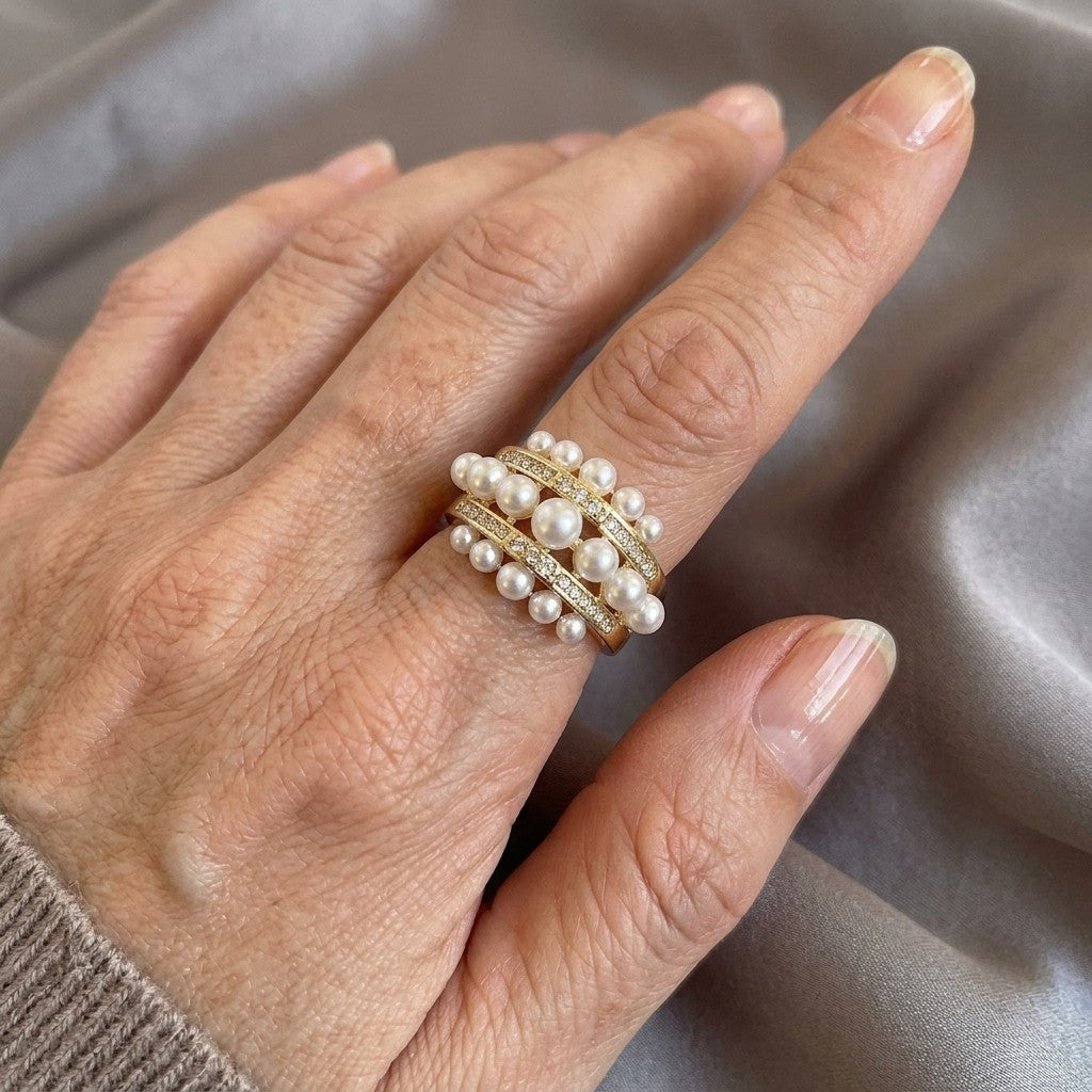 Bohemian Copper-Tone Cubic Zirconia Ring