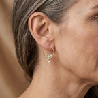 Teardrop Hoop Zirconia Earrings