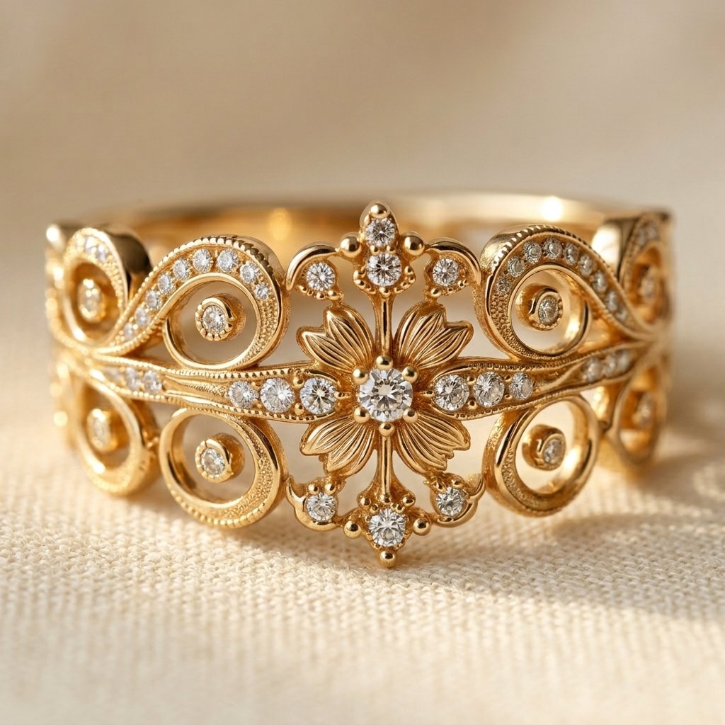 Glanzende koperkleurige ring