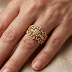 Glanzende koperkleurige ring