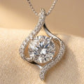 925 Sterling Silver Twisted Moissanite Pendant Necklace