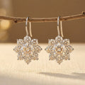 925 Sterling Silver Moissanite Flower Hook Earrings