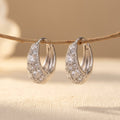 925 Sterling Silver Moissanite Floral Hoop Earrings