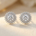 925 Sterling Silver Sunburst Flower Stud Earrings