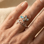 Adjustable Faith Cross Mustard Seed Abalone Shell Ring