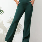 Uitlopende stretchbroek met elastische taille en lange pijp