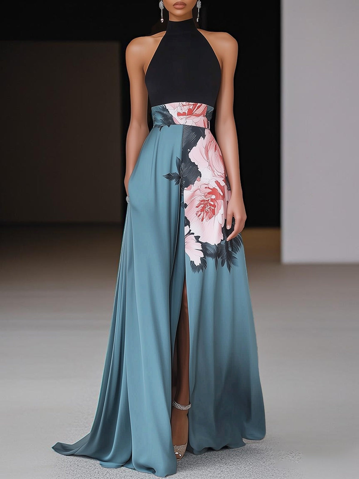 Floral Print Relaxed Fit Maxi Dress