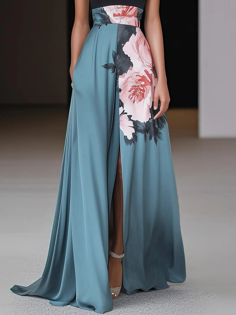 Floral Print Relaxed Fit Maxi Dress
