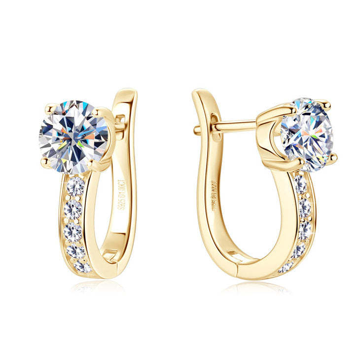 Channel Huggie Earrings in Two Metal Tones