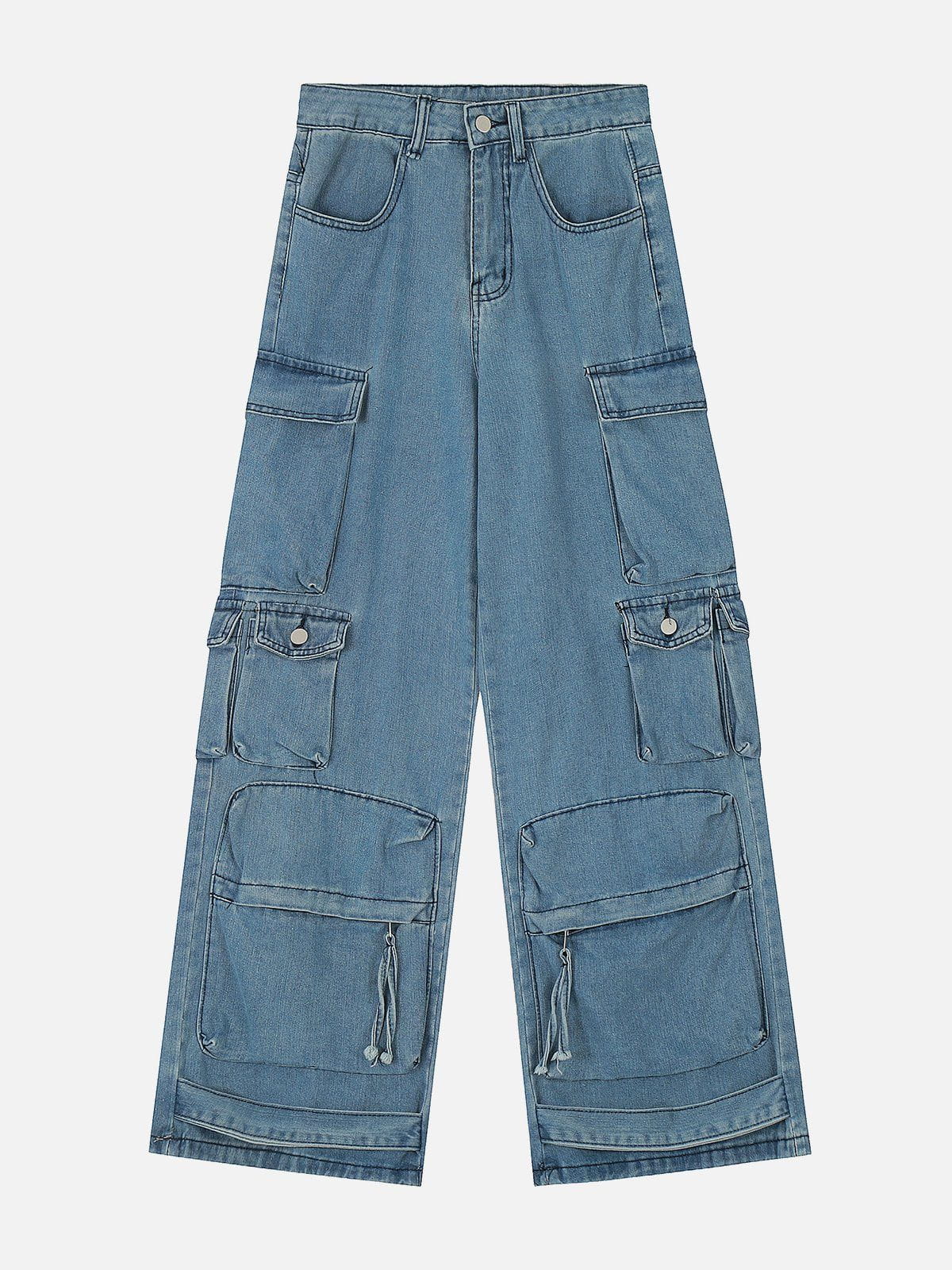 Rechte jeans met praktische zakken in een katoenmix