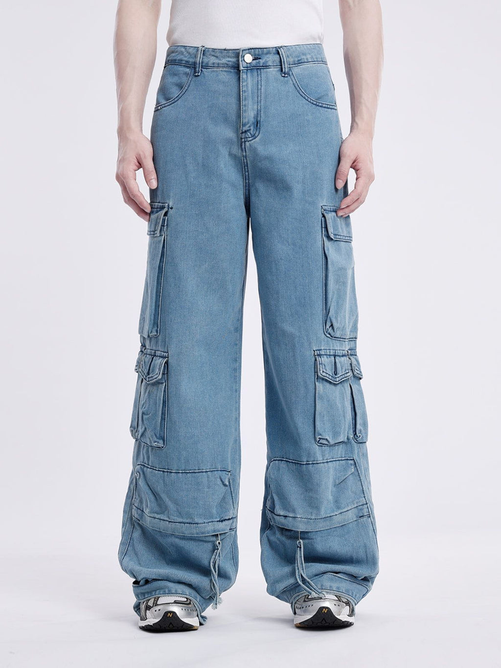 Rechte jeans met praktische zakken in een katoenmix