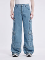 Rechte jeans met praktische zakken in een katoenmix