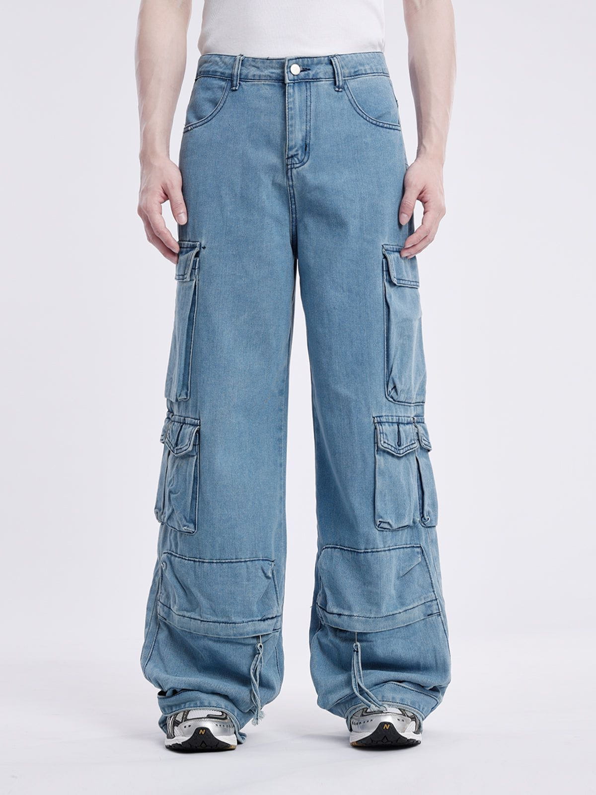 Rechte jeans met praktische zakken in een katoenmix