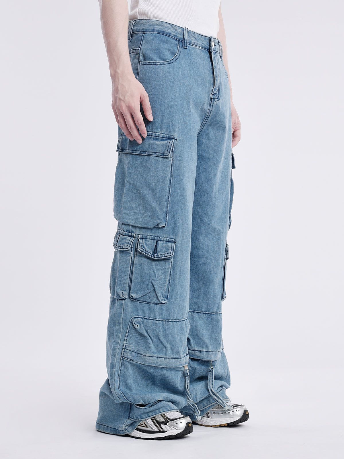 Rechte jeans met praktische zakken in een katoenmix