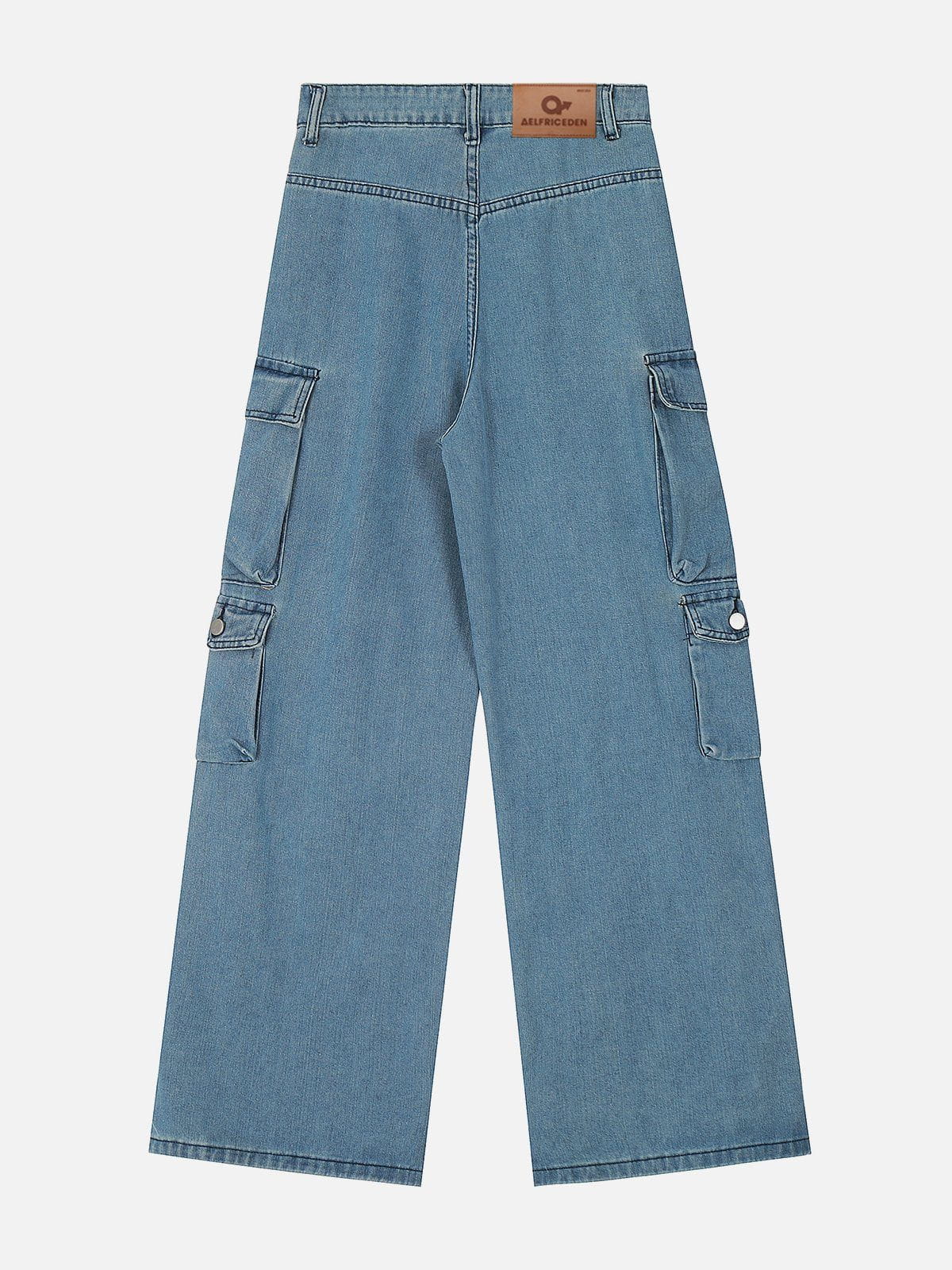 Rechte jeans met praktische zakken in een katoenmix