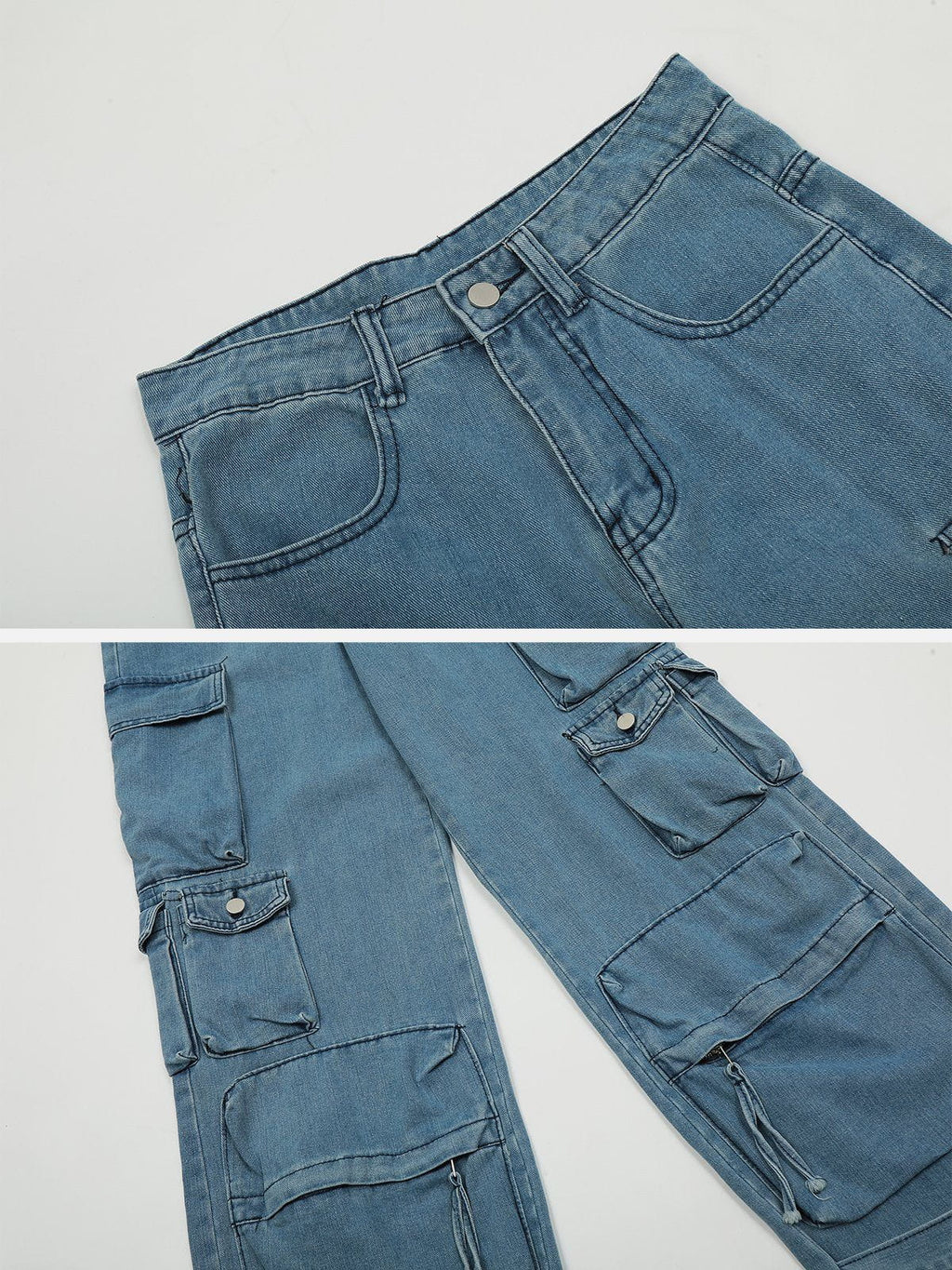 Rechte jeans met praktische zakken in een katoenmix