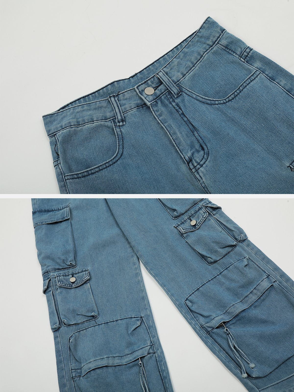 Rechte jeans met praktische zakken in een katoenmix