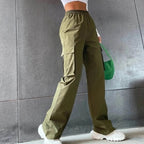 High-waist cargobroek met meerdere praktische zakken