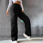 High-waist cargobroek met meerdere praktische zakken